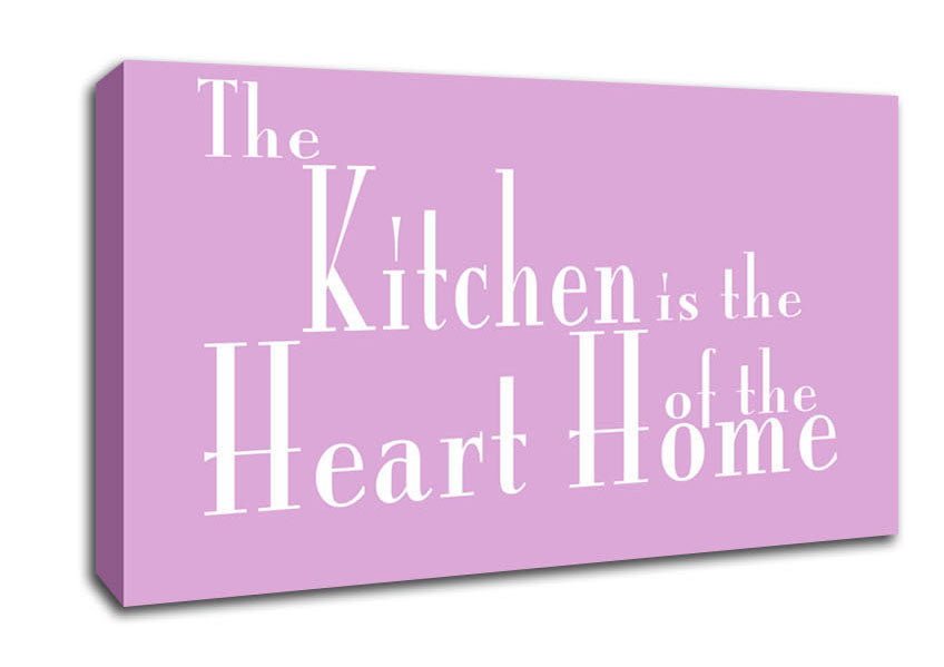 Kitchen Quote The Kitchen Is The Heart Of The Home 2 Pink Canvas Wall Art