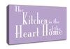Kitchen Quote The Kitchen Is The Heart Of The Home 2 Lilac Canvas Wall Art