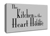 Kitchen Quote The Kitchen Is The Heart Of The Home 2 Grey Canvas Wall Art