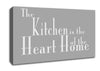 Kitchen Quote The Kitchen Is The Heart Of The Home 2 Grey White Canvas Wall Art