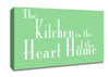 Kitchen Quote The Kitchen Is The Heart Of The Home 2 Green Canvas Wall Art