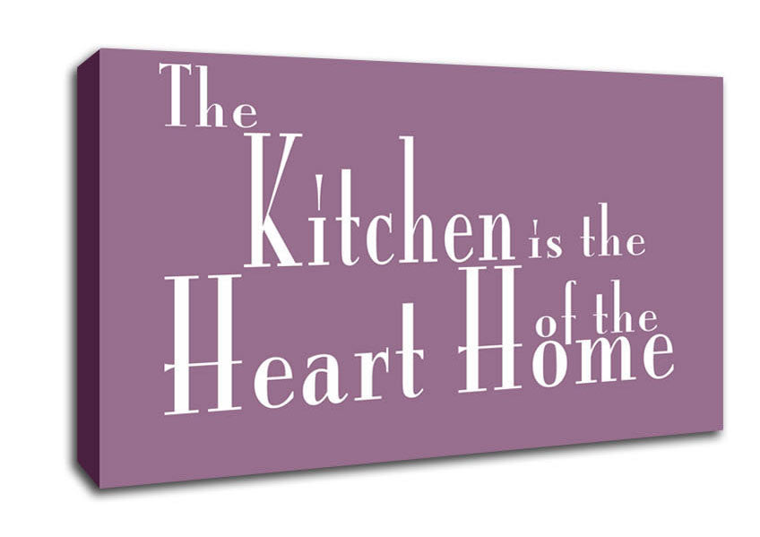 Kitchen Quote The Kitchen Is The Heart Of The Home 2 Dusty Pink Canvas Wall Art