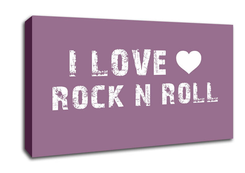 Music Quote I Love Rock N Roll Dusty Pink Canvas Wall Art