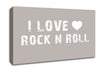 I Love Rock N Roll Beige Canvas Wall Art
