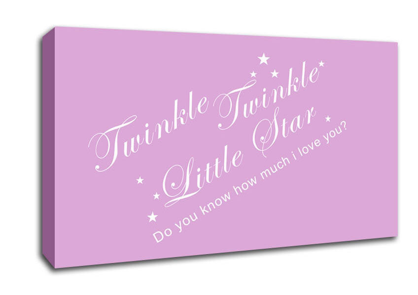 Nursery Quote Twinkle Twinkle Little Star 2 Pink Canvas Wall Art