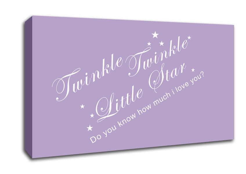 Nursery Quote Twinkle Twinkle Little Star 2 Lilac Canvas Wall Art