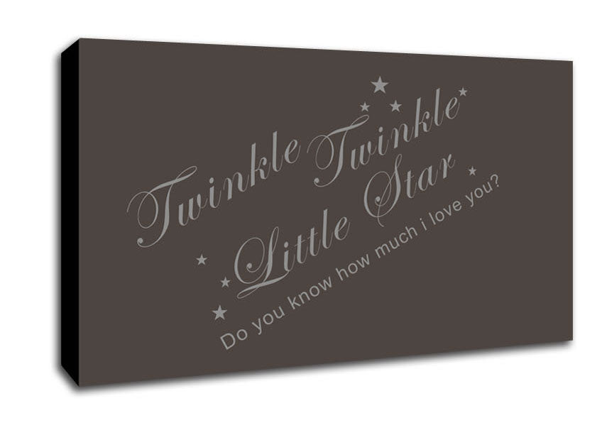 Nursery Quote Twinkle Twinkle Little Star 2 Chocolate Canvas Wall Art