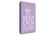 Kitchen Quote Keep Calm And Have A Coffee Lilac Canvas Wall Art