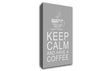 Kitchen Quote Keep Calm And Have A Coffee Grey White Canvas Wall Art