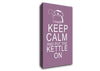 Kitchen Quote Keep Calm And Put The Kettle On Dusty Pink Canvas Wall Art