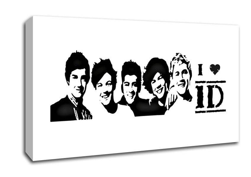 Music Quote I Love 1 Direction White Canvas Wall Art
