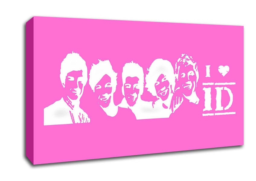 Music Quote I Love 1 Direction Vivid Pink Canvas Wall Art