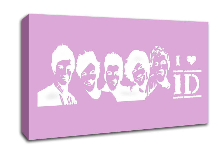 Music Quote I Love 1 Direction Pink Canvas Wall Art