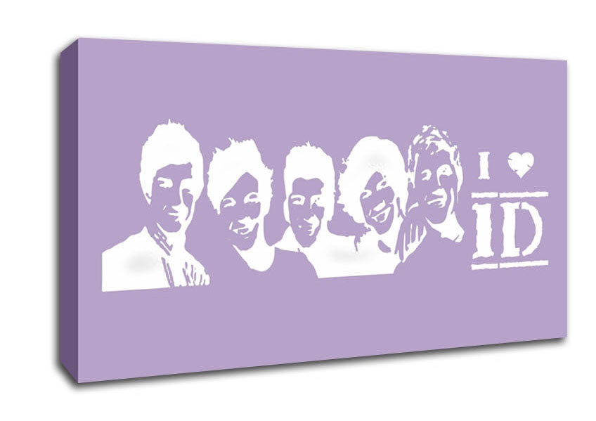 Music Quote I Love 1 Direction Lilac Canvas Wall Art