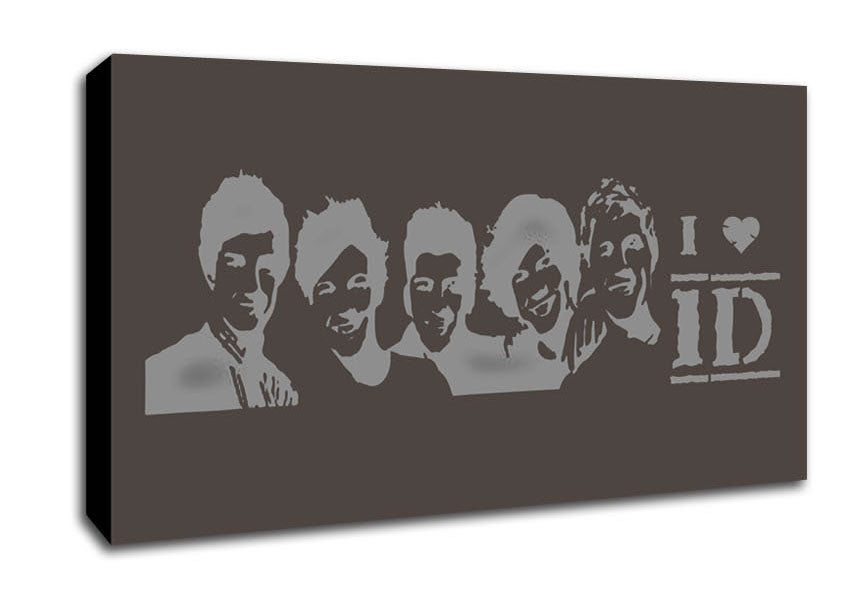 Music Quote I Love 1 Direction Chocolate Canvas Wall Art