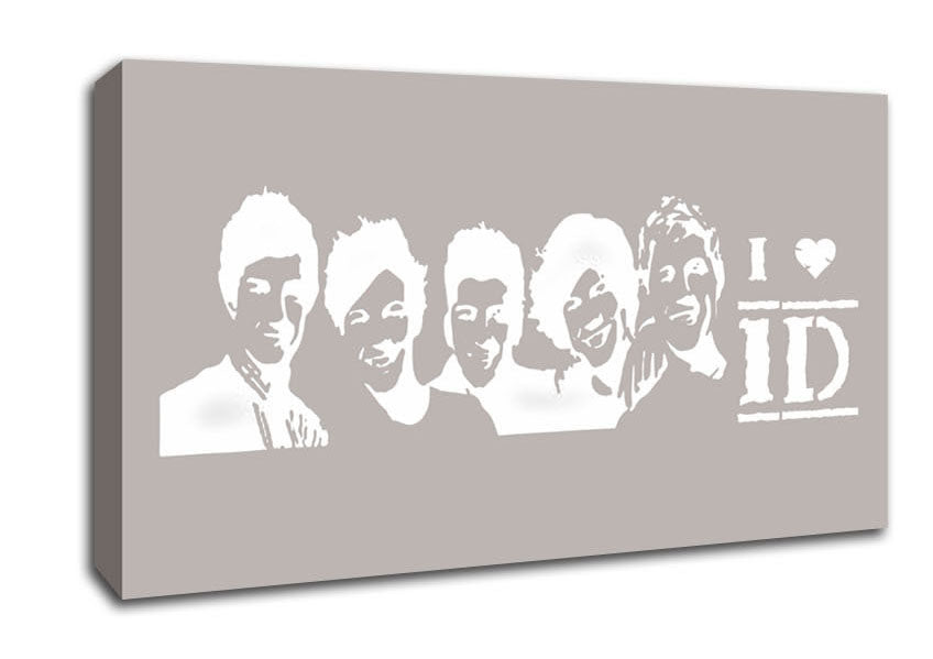 Music Quote I Love 1 Direction Beige Canvas Wall Art