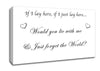 Music Quote If I Lay Here If I Just Snow Patrol White Canvas Wall Art