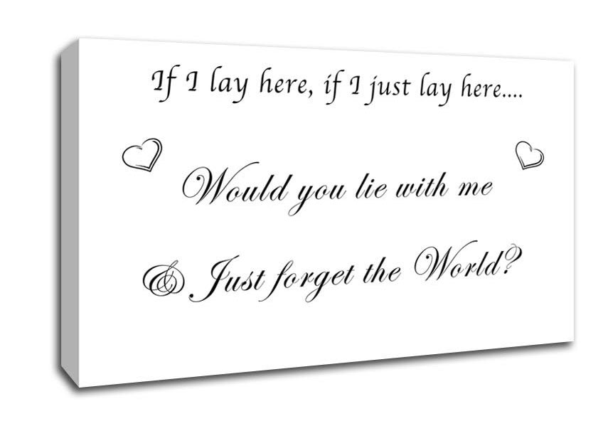 Music Quote If I Lay Here If I Just Snow Patrol White Canvas Wall Art