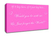 Music Quote If I Lay Here If I Just Snow Patrol Vivid Pink Canvas Wall Art