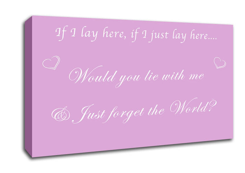 Music Quote If I Lay Here If I Just Snow Patrol Pink Canvas Wall Art