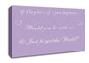 Music Quote If I Lay Here If I Just Snow Patrol Lilac Canvas Wall Art