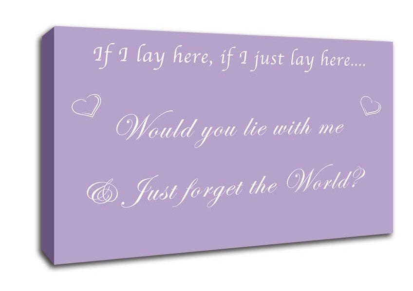 Music Quote If I Lay Here If I Just Snow Patrol Lilac Canvas Wall Art