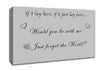 Music Quote If I Lay Here If I Just Snow Patrol Grey Canvas Wall Art