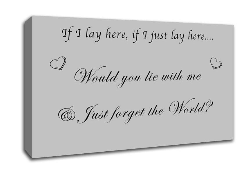 Music Quote If I Lay Here If I Just Snow Patrol Grey Canvas Wall Art