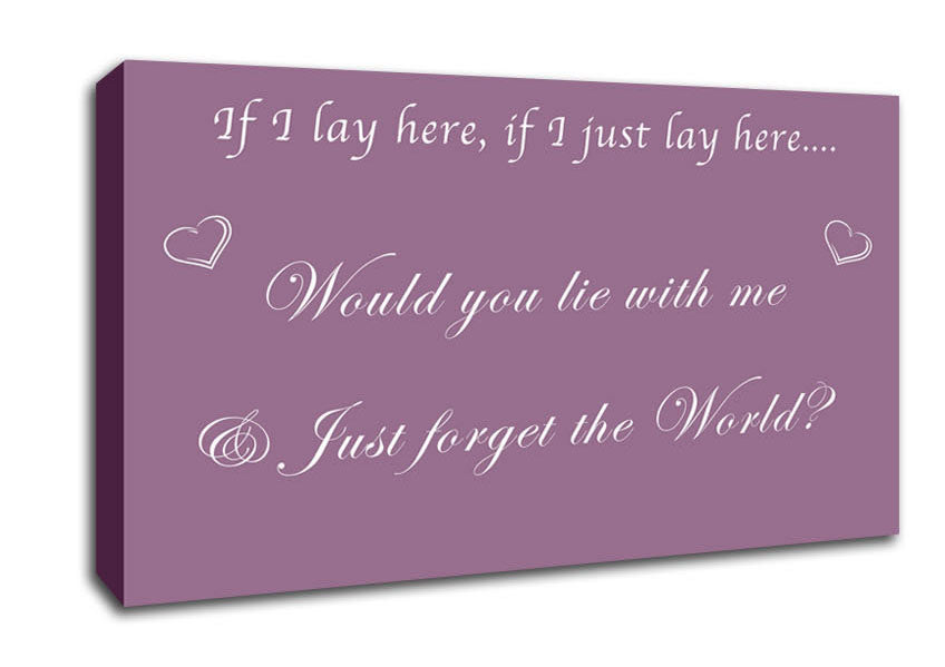 Music Quote If I Lay Here If I Just Snow Patrol Dusty Pink Canvas Wall Art