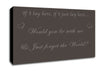 If I Lay Here If I Just Snow Patrol Chocolate Canvas Wall Art