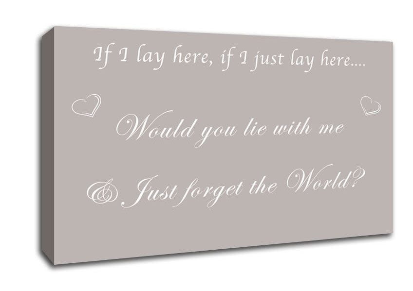 If I Lay Here If I Just Snow Patrol Beige Canvas Wall Art