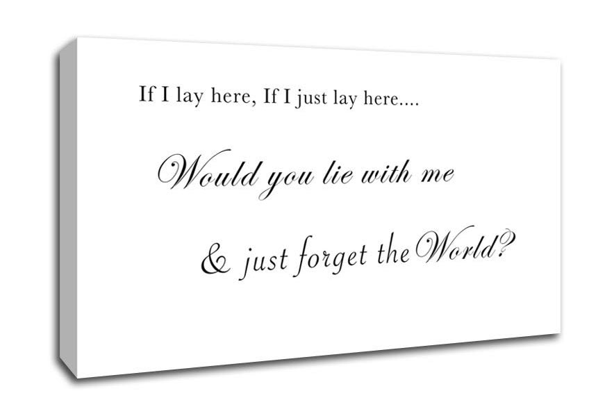 If I Lay Here If I Just Lay Here Snow Patrol White Canvas Wall Art