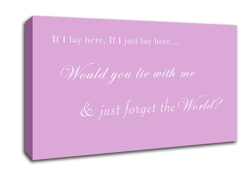 If I Lay Here If I Just Lay Here Snow Patrol Pink Canvas Wall Art