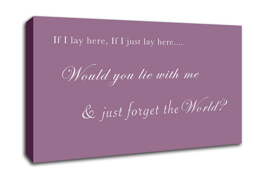 Music Quote If I Lay Here If I Just Lay Here Snow Patrol Dusty Pink Canvas Wall Art