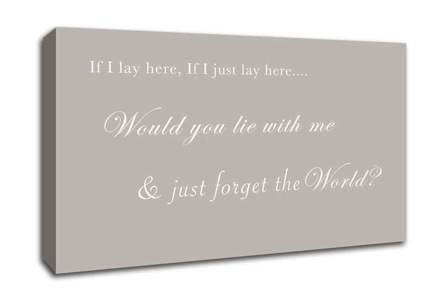 Music Quote If I Lay Here If I Just Lay Here Snow Patrol Beige Canvas Wall Art