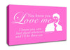 Music Quote You Know You Love Me Justin Bieber Vivid Pink Canvas Wall Art