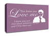 Music Quote You Know You Love Me Justin Bieber Dusty Pink Canvas Wall Art