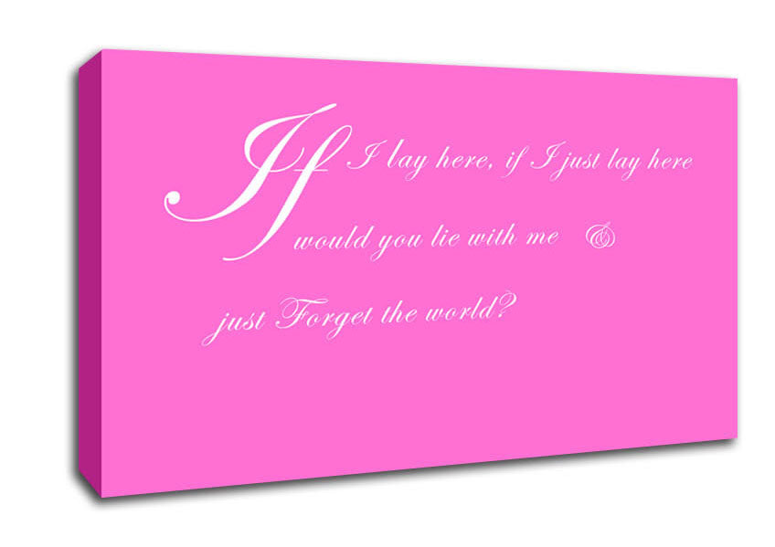 Music Quote If I Lay Here If I Just Snow Patrol 2 Vivid Pink Canvas Wall Art