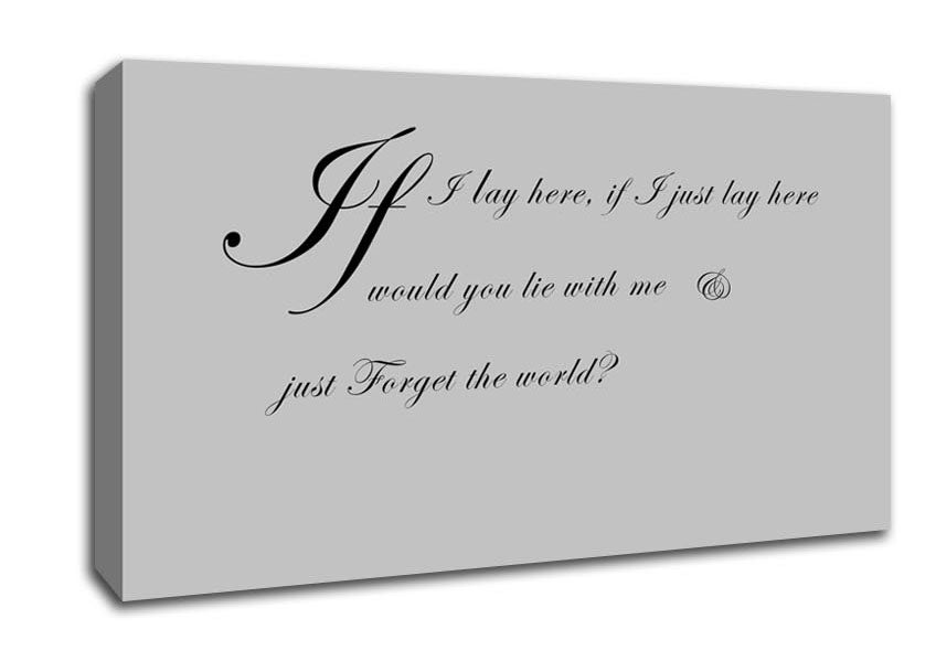 Music Quote If I Lay Here If I Just Snow Patrol 2 Grey Canvas Wall Art