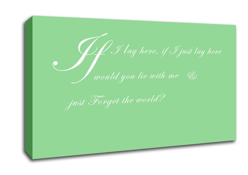 Music Quote If I Lay Here If I Just Snow Patrol 2 Green Canvas Wall Art