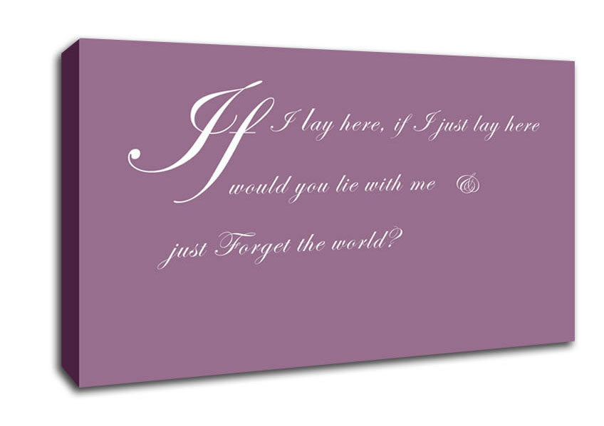 Music Quote If I Lay Here If I Just Snow Patrol 2 Dusty Pink Canvas Wall Art