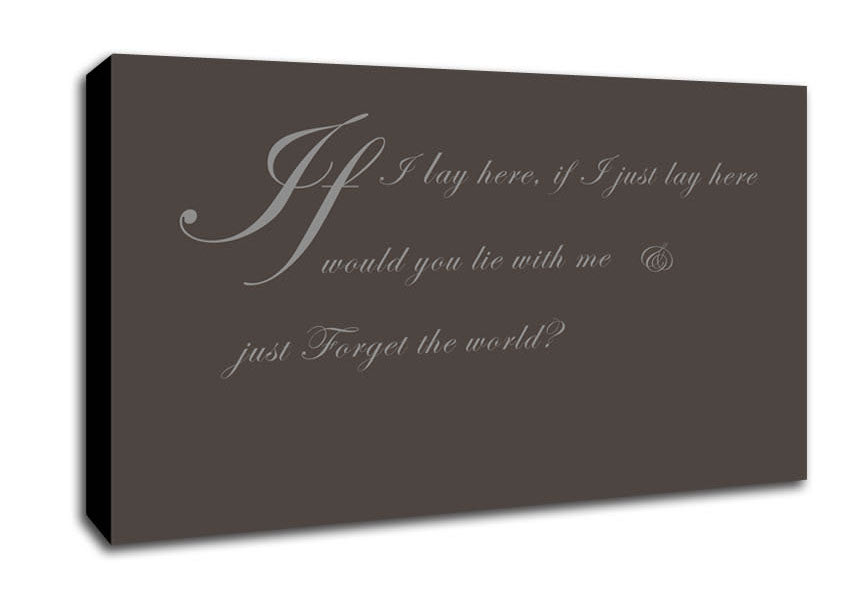 Music Quote If I Lay Here If I Just Snow Patrol 2 Chocolate Canvas Wall Art