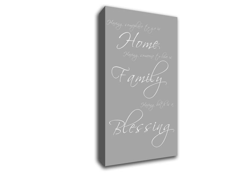 Home Quote Having Someplace To Go Is Home Grey White Canvas Wall Art