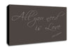 Music Quote All You Need Is Love 2 Chocolate Canvas Wall Art