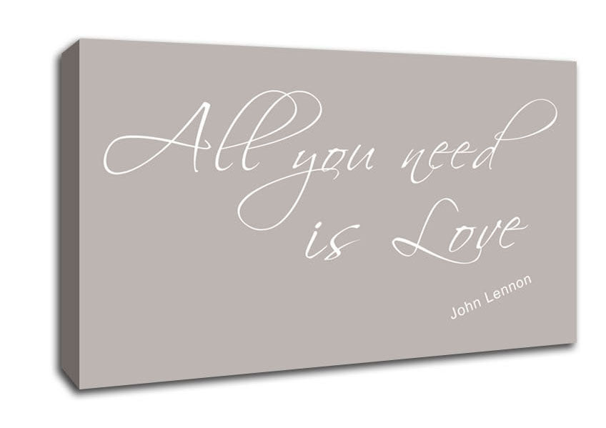 Music Quote All You Need Is Love 2 Beige Canvas Wall Art