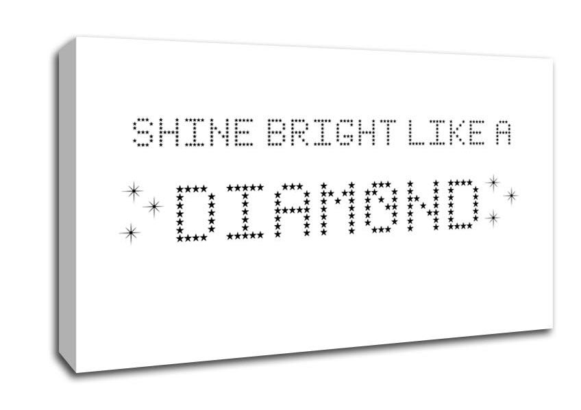 Music Quote Shine Bright Rihanna White Canvas Wall Art