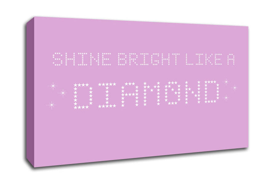 Music Quote Shine Bright Rihanna Pink Canvas Wall Art