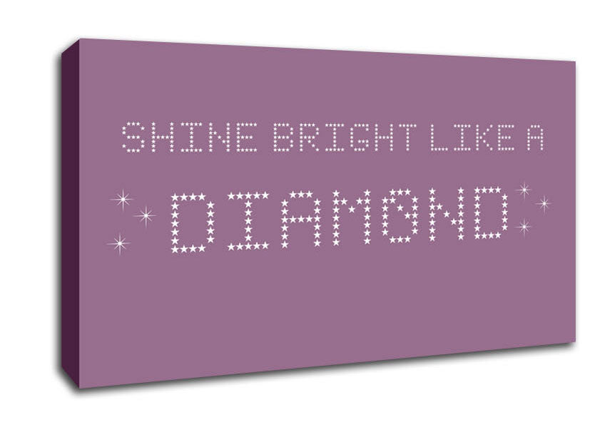 Music Quote Shine Bright Rihanna Dusty Pink Canvas Wall Art