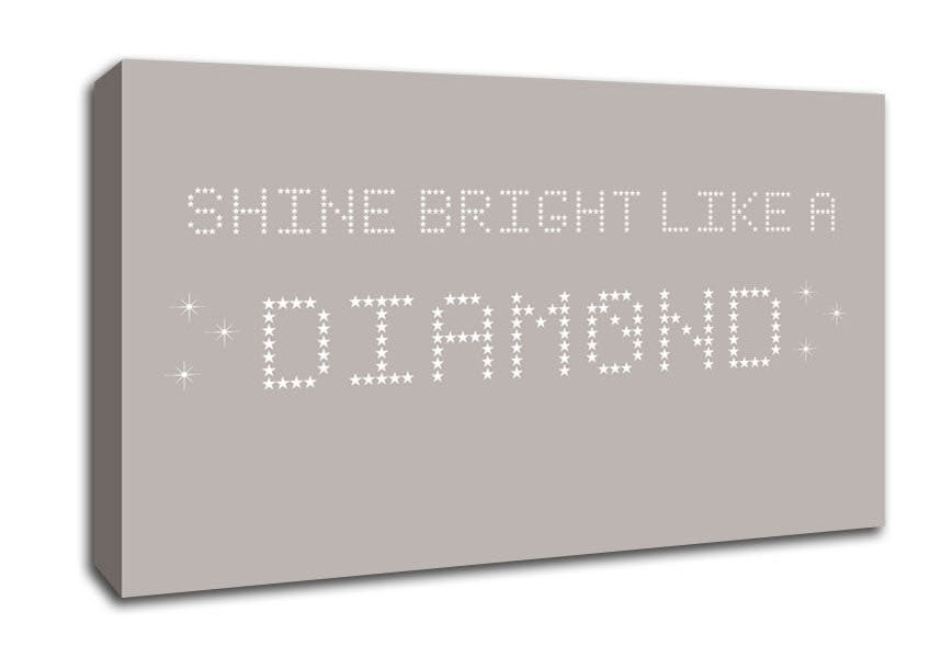 Music Quote Shine Bright Rihanna Beige Canvas Wall Art