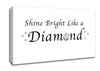 Music Quote Shine Bright Like A Diamond Rihanna White Canvas Wall Art